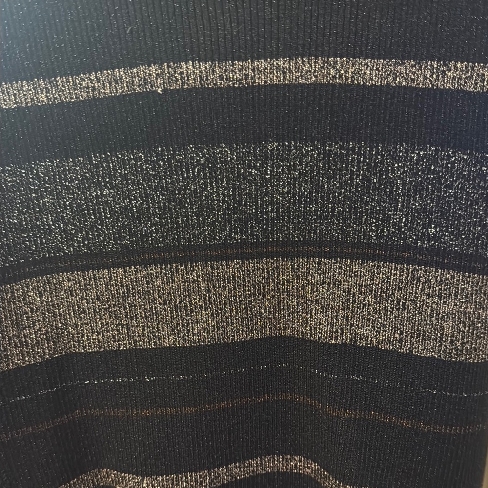 House of Harlow 1960 Black and Metallic Striped Ribbed Sleeveless Knit Tank - Picture 3 of 3